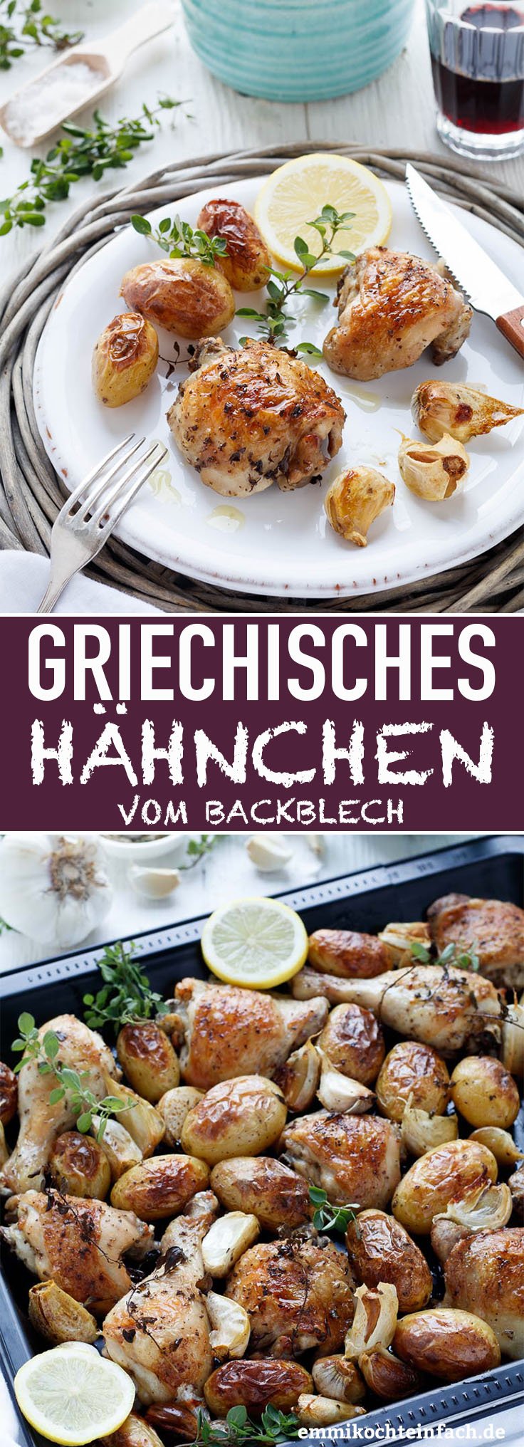 Kartoffel Hähnchen vom Backblech griechische Art emmikochteinfach