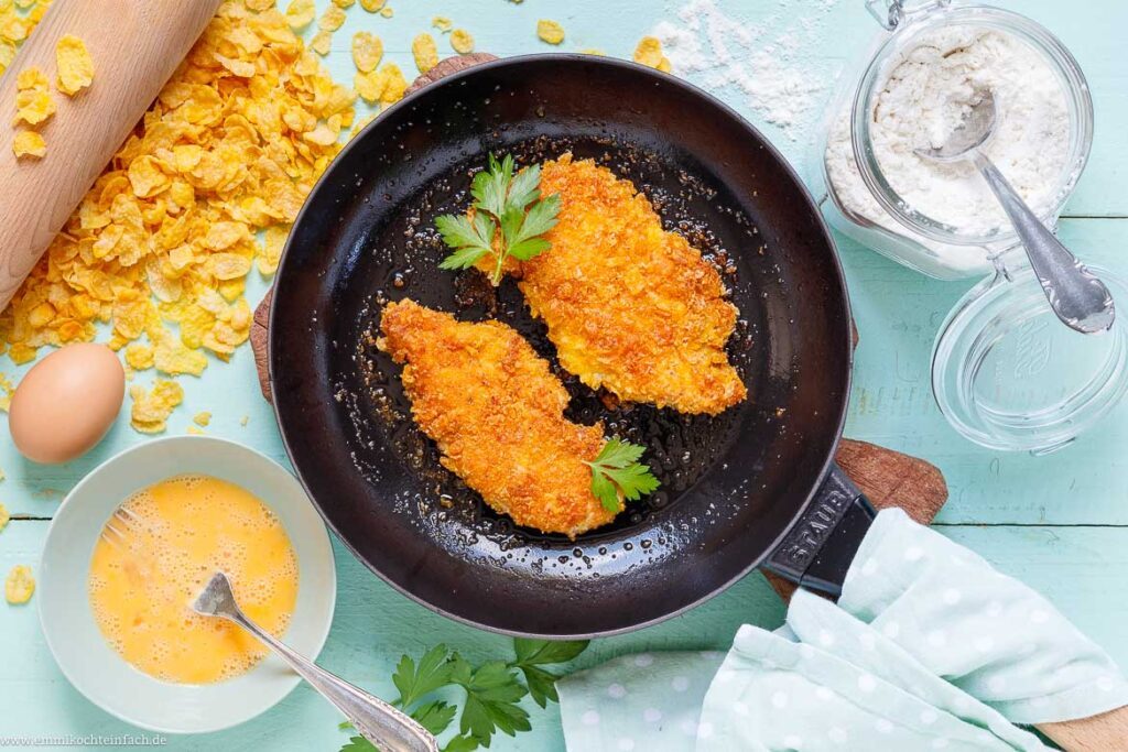 H Hnchenschnitzel Mit Cornflakes Panade