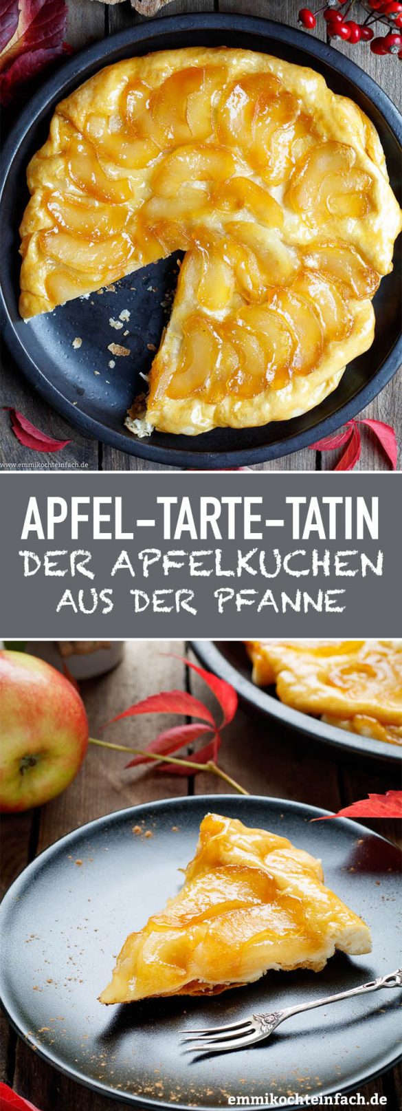 Apfel Tarte Tatin - Ein Kuchen-Dessert aus der Pfanne - emmikochteinfach
