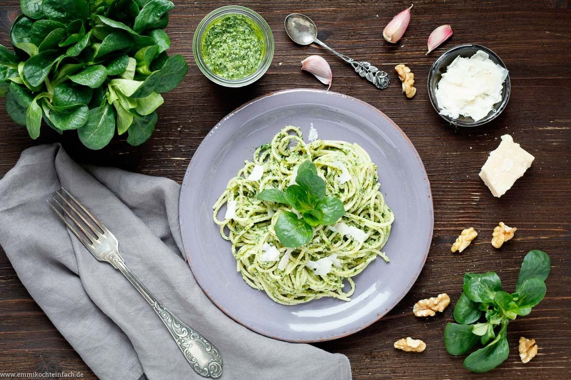 Feldsalat Pesto Die Schnelle Spaghetti Sauce Emmikochteinfach