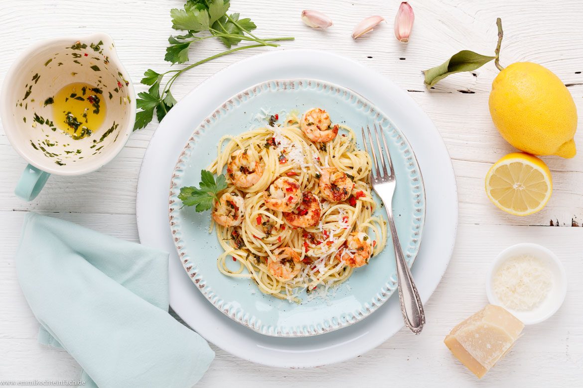 Schnelle Garnelen Pasta In Minuten Auf Den Tisch Emmikochteinfach