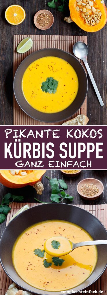 Pikante Kürbis Kokos Suppe - emmikochteinfach
