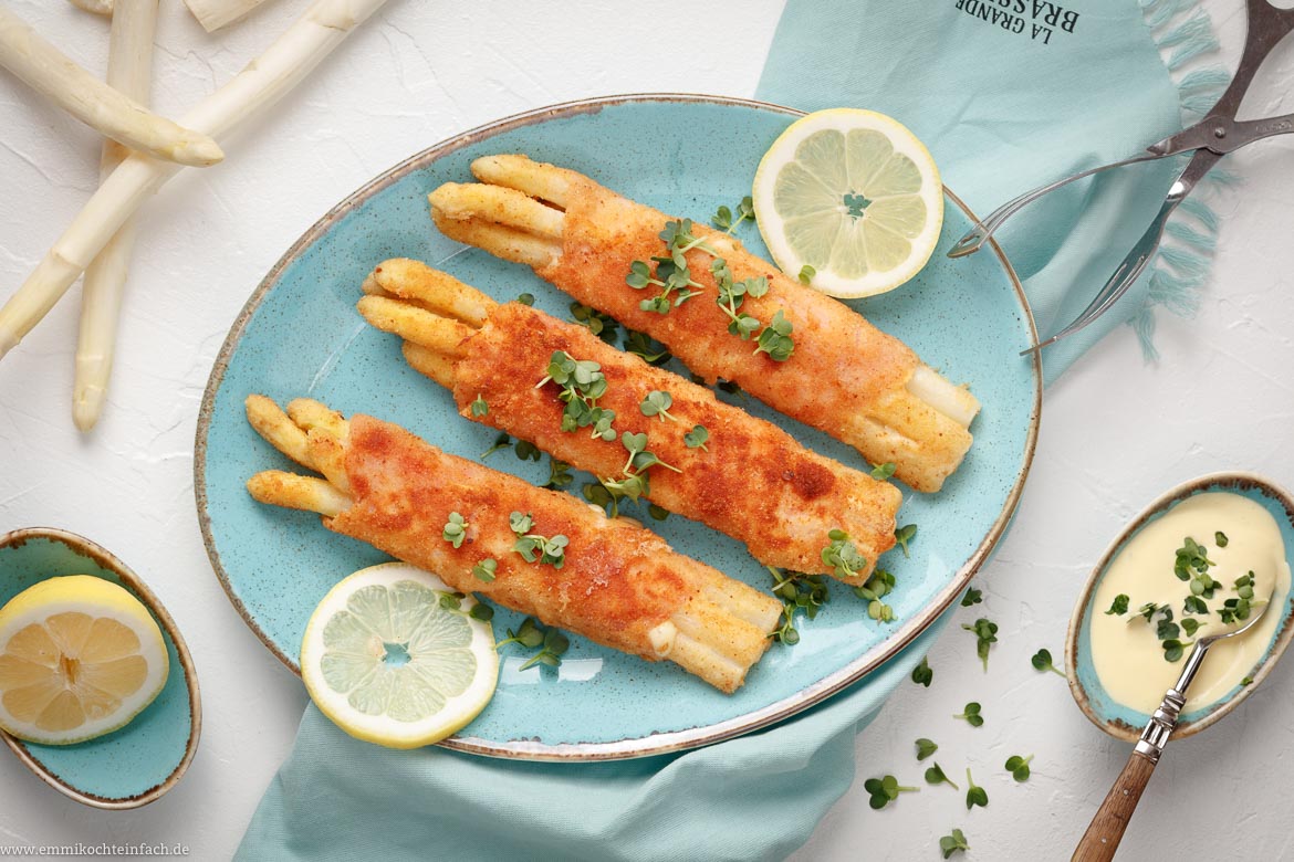 Spargel Knusperrollchen Mit Schinken Und Kase Emmikochteinfach