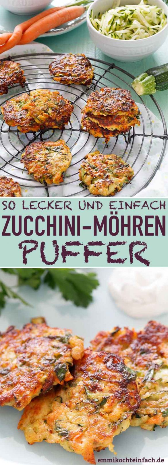 Zucchini Möhren Puffer - die leckeren Gemüsepuffer - emmikochteinfach