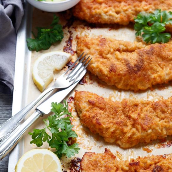 Panierte Schnitzel aus dem Ofen - emmikochteinfach