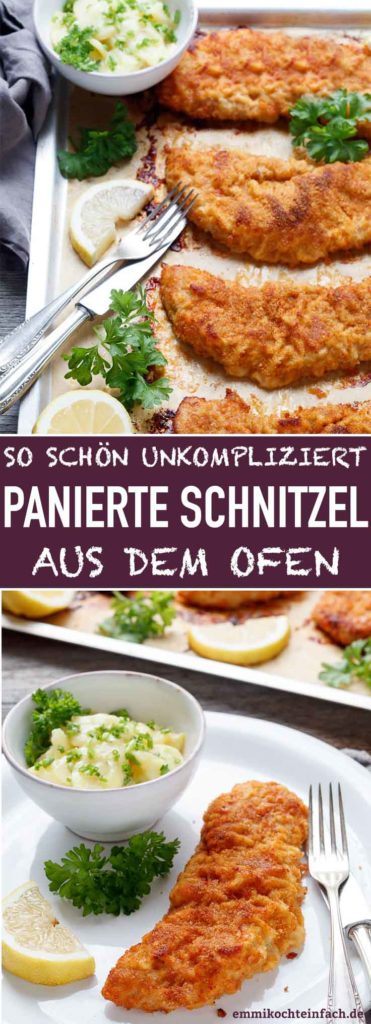 Panierte Schnitzel aus dem Ofen - emmikochteinfach