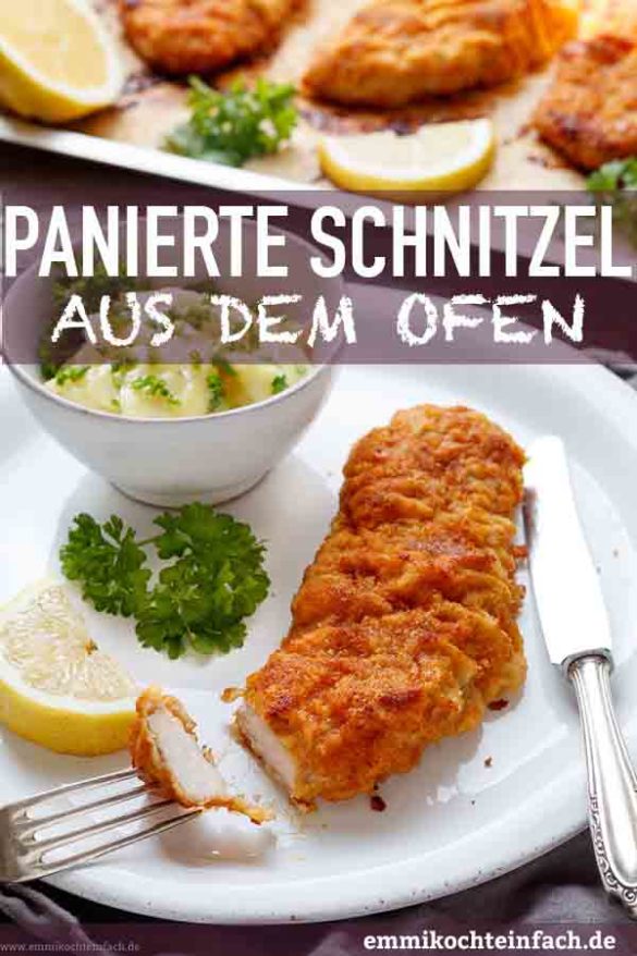 Panierte Schnitzel aus dem Ofen - emmikochteinfach