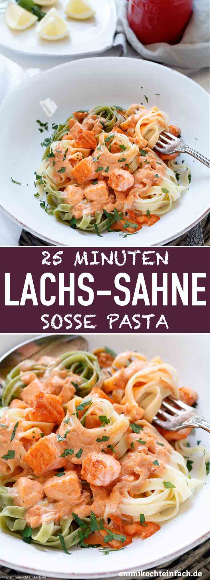 Pasta Mit Lachs Sahnesosse In 25 Minuten Emmikochteinfach