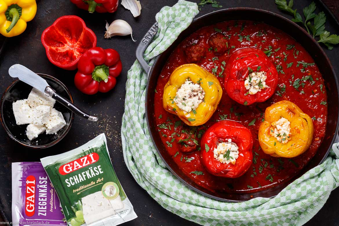 Gefüllte Paprika Mit Hack Und Feta - Carne Rezept Ideen