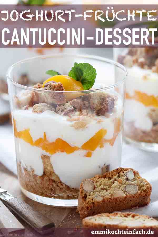 Joghurt Cantuccini Dessert Mit Pfirsichen Emmikochteinfach