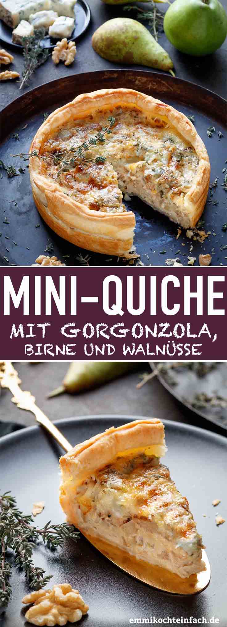 Mini Quiche Mit Gorgonzola Birnen Und Walnussen Emmikochteinfach