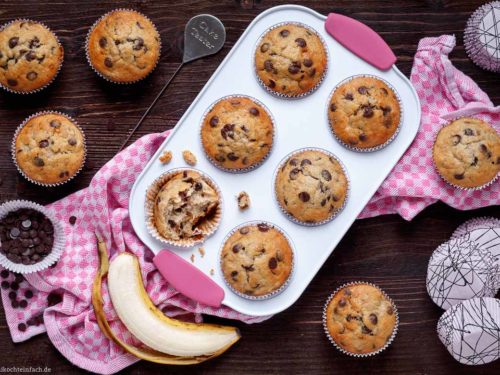Einfache Bananen Schoko Muffins Emmikochteinfach 