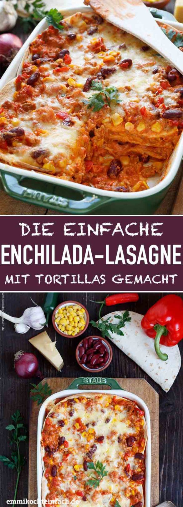 Mexikanische Enchilada Lasagne - emmikochteinfach