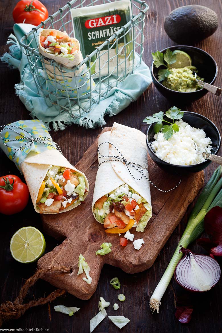 Wrap Mit Hahnchen Schafkase Und Avocadocreme Emmikochteinfach