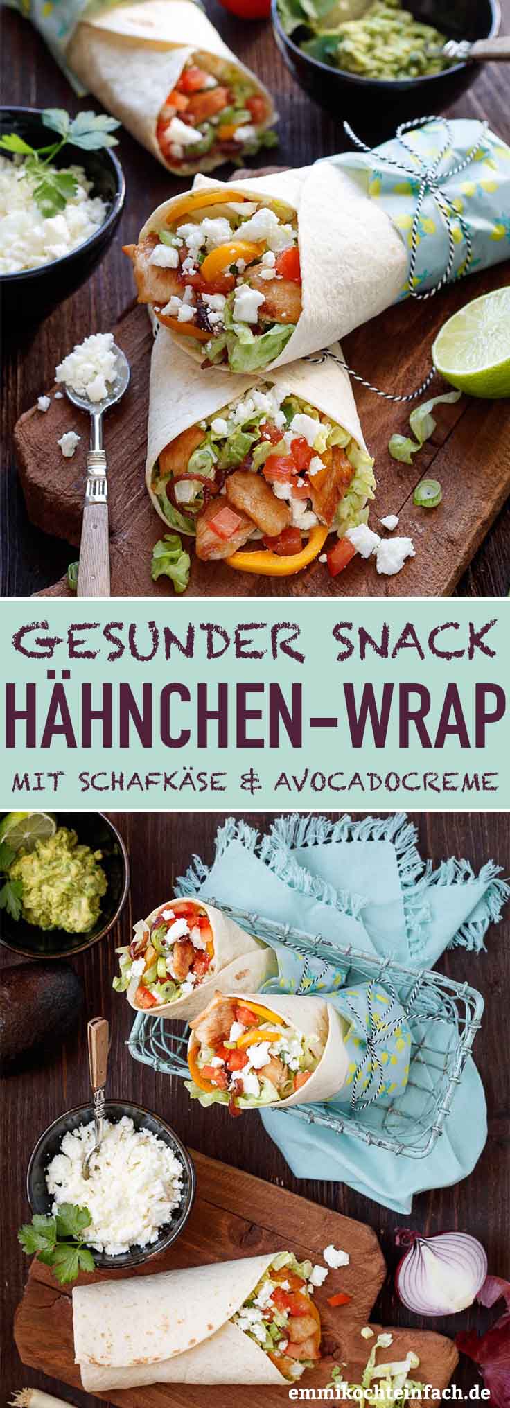 Wrap Mit Hahnchen Schafkase Und Avocadocreme Emmikochteinfach