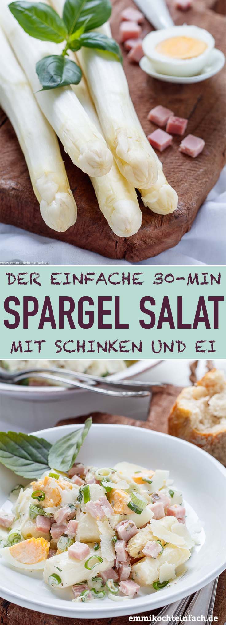 Spargelsalat mit Ei und Schinken