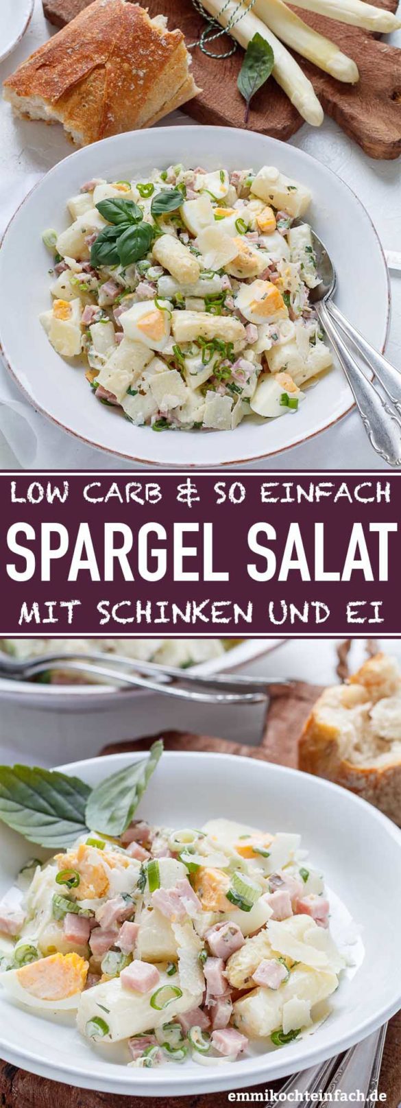 Spargelsalat mit Schinken und Ei - emmikochteinfach