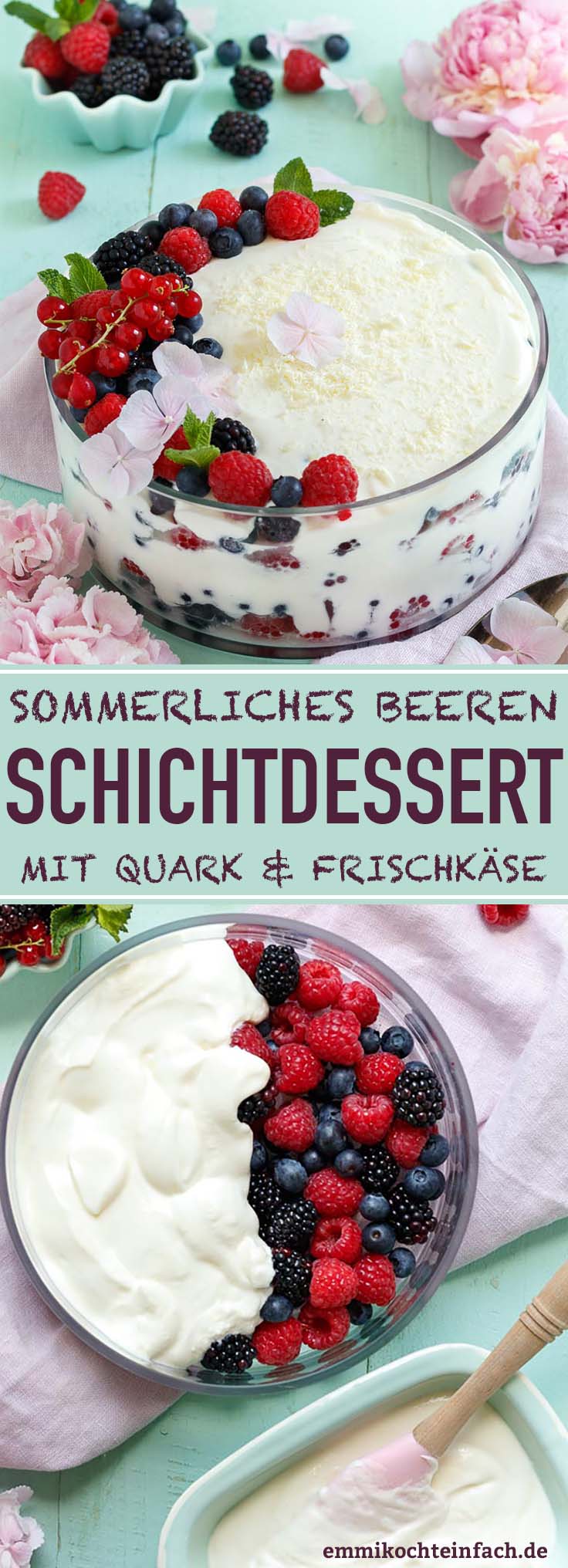 Beeren Schichtdessert Mit Quark Und Frischkase Emmikochteinfach