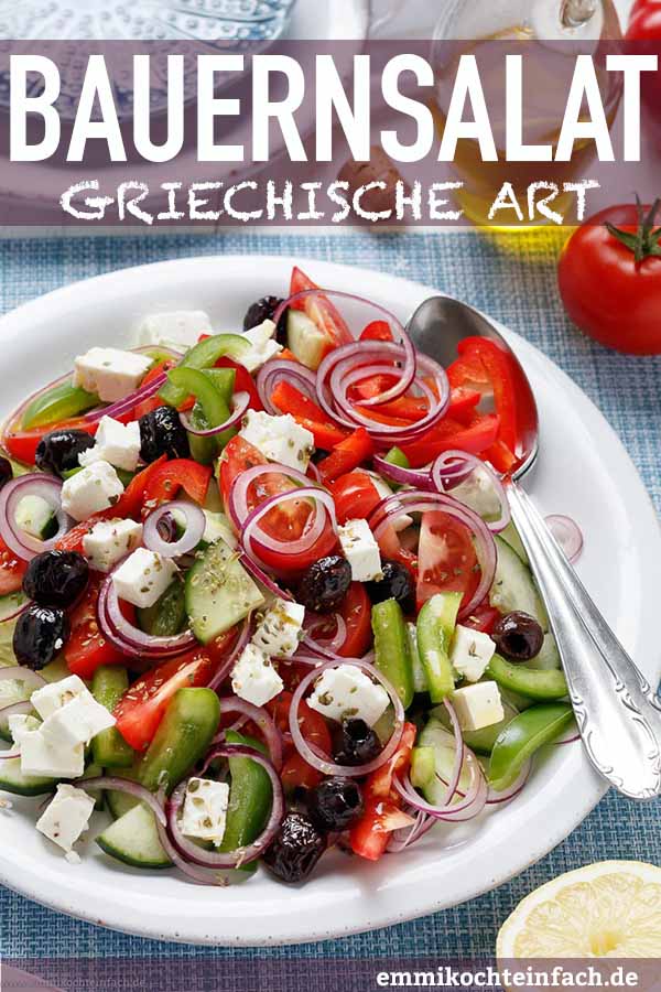 Griechischer Bauernsalat So Schnell Und Einfach Emmikochteinfach 
