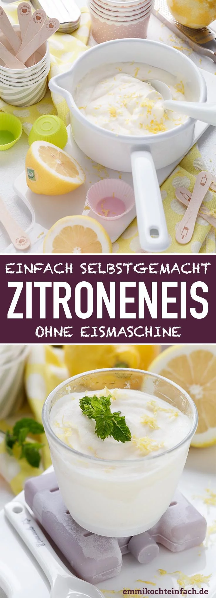 Zitroneneis ganz einfach selbstgemacht - www.emmikochteinfach.de