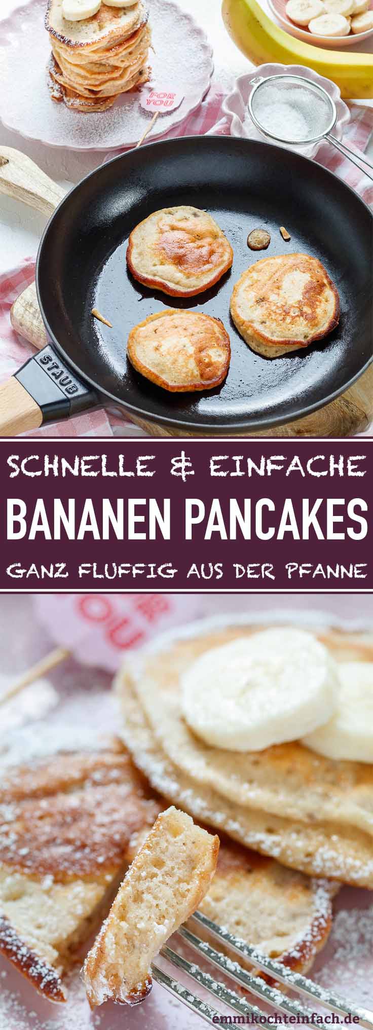 Bananen-Pancakes – schnell und einfach - emmikochteinfach