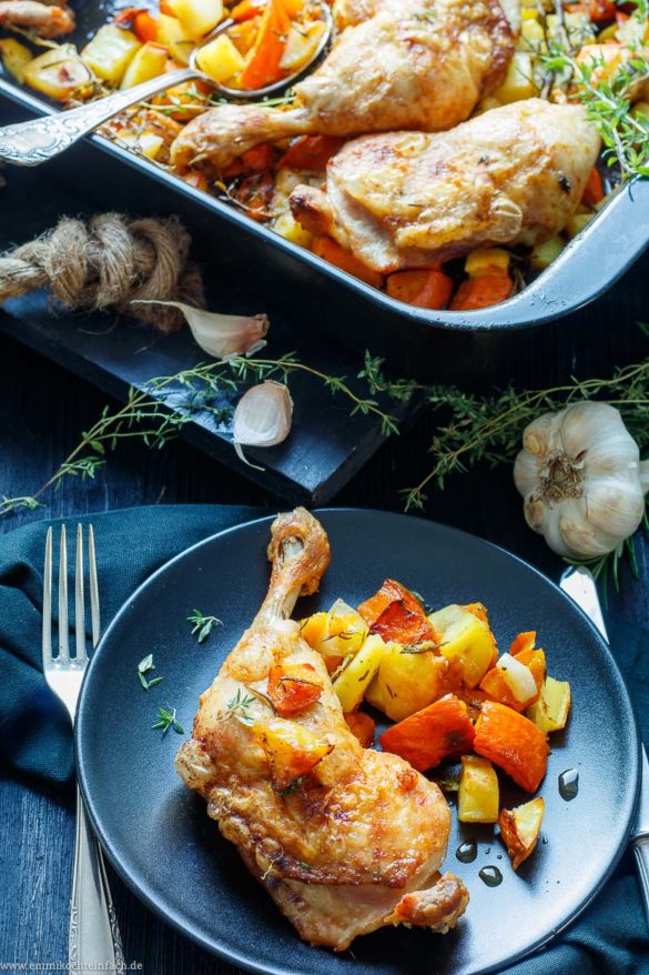 Kürbis Kartoffel Hähnchen aus dem Ofen - emmikochteinfach Kürbis Kartoffel Hähnchen aus dem Ofen - emmikochteinfach