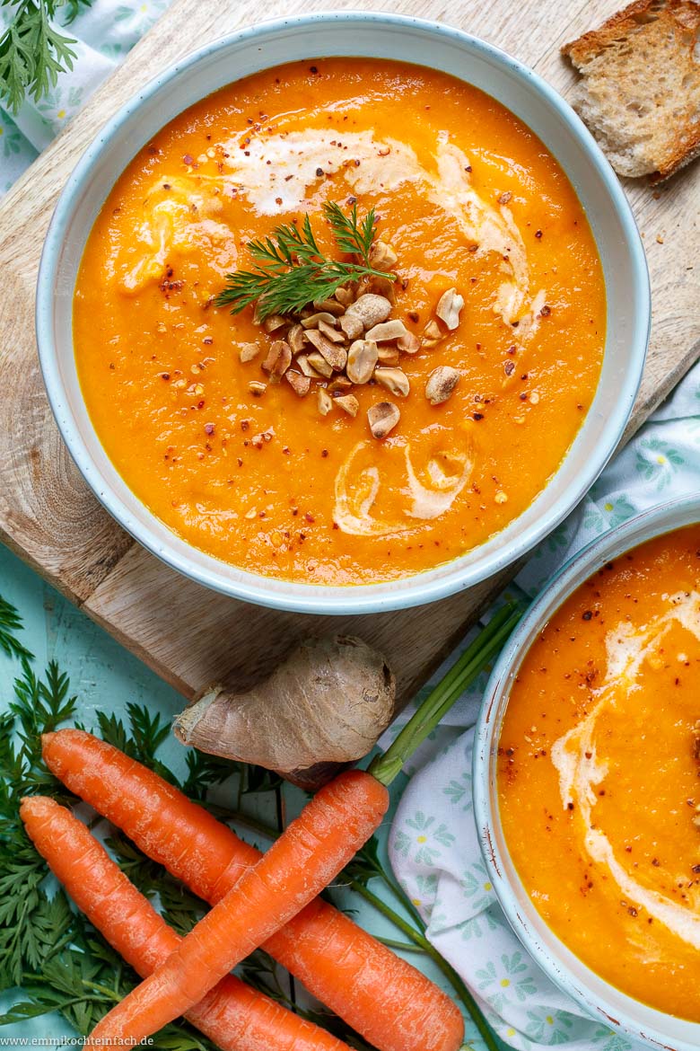 Schnelle Möhrensuppe mit Ingwer - emmikochteinfach