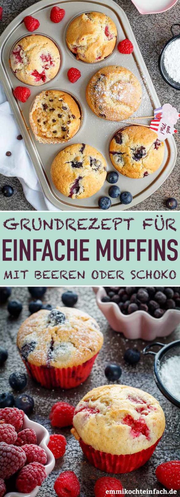 Muffins Grundrezept - so einfach und lecker - emmikochteinfach