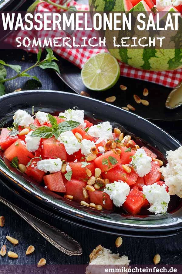 Einfacher Wassermelonen Salat - www.emmikochteinfach.de