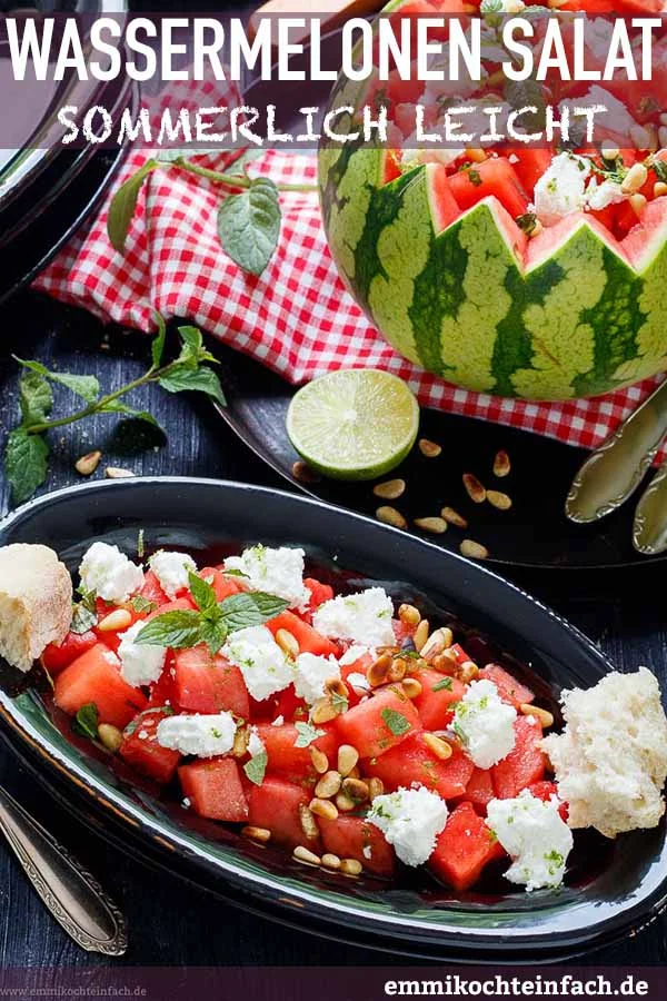 Einfacher Wassermelonen Salat mit Feta - www.emmikochteinfach.de