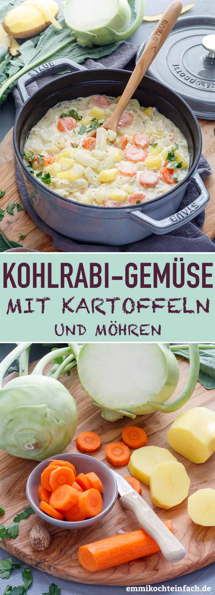 Kohlrabigemuse Mit Kartoffeln Und Mohren Emmikochteinfach