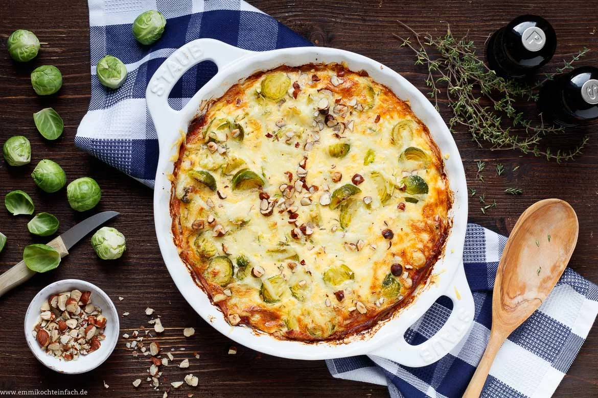 Rosenkohlgratin aus dem Ofen - gesund und lecker - www.emmikochteinfach.de
