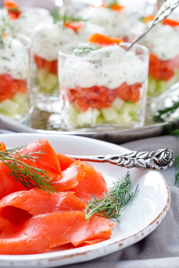 Lachs mit Frischkäse Creme im Glas - emmikochteinfach