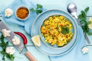 Blumenkohl Couscous mit Garnelen - www.emmikochteinfach.de