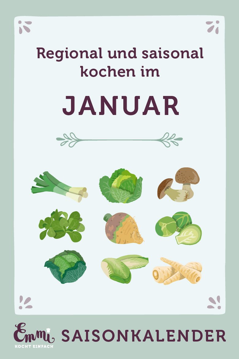 Saisonkalender Januar - regional und saisonal kochen - www.emmikochteinfach.de