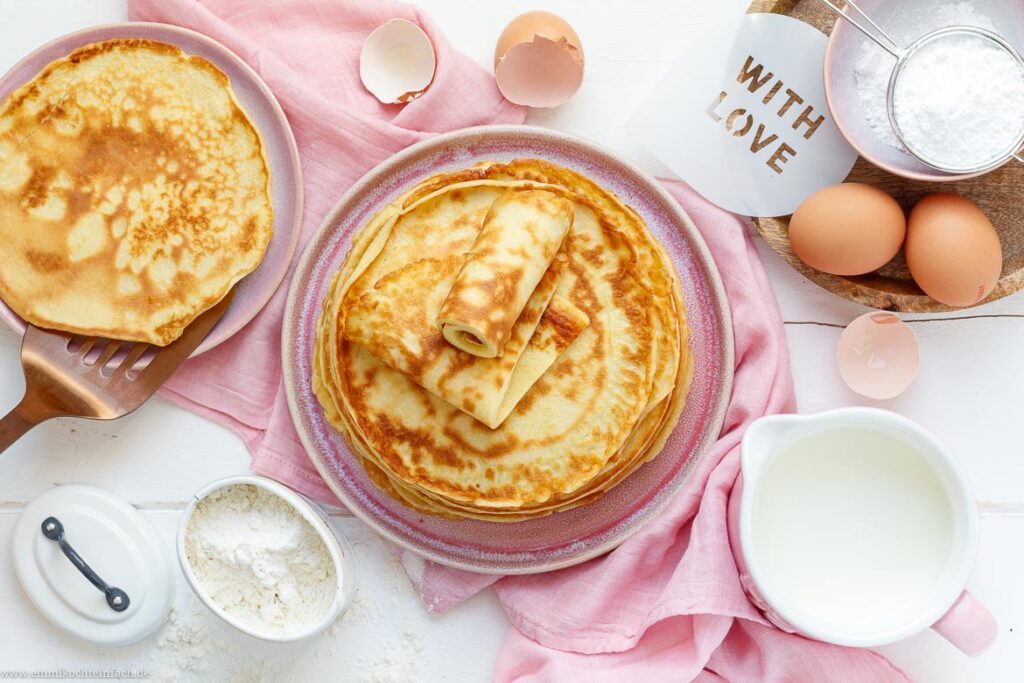 Grundrezept für klassische Pfannenkuchen: gelingsicher und einfach.