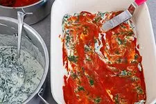 Spinatlasagne schichten