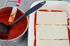 Spinatlasagne Lasagneblätter schichten