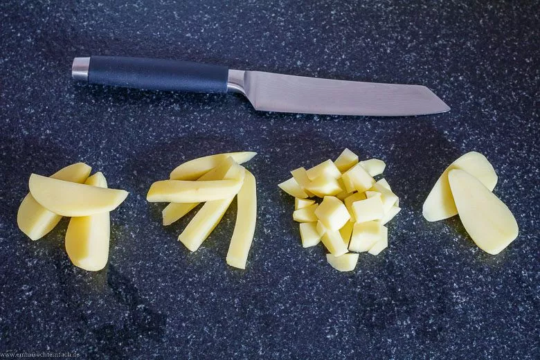 Formen für Kartoffeln im Ofen