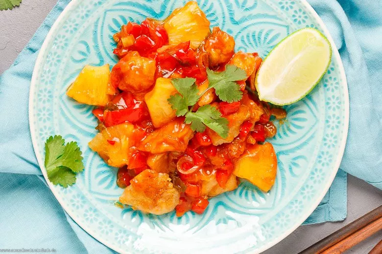 Hähnchenpfanne mit süss sauer Soße - www.emmikochteinfach.de