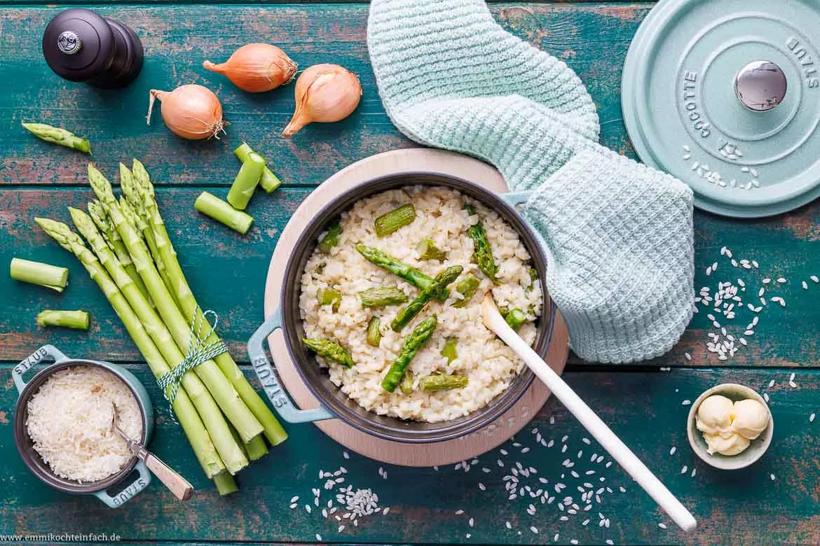 Spargelrisotto mit grünem Spargel - www.emmikochteinfach.de
