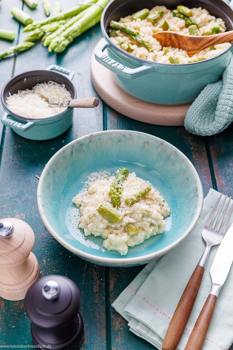 Spargelrisotto mit grünem Spargel - emmikochteinfach