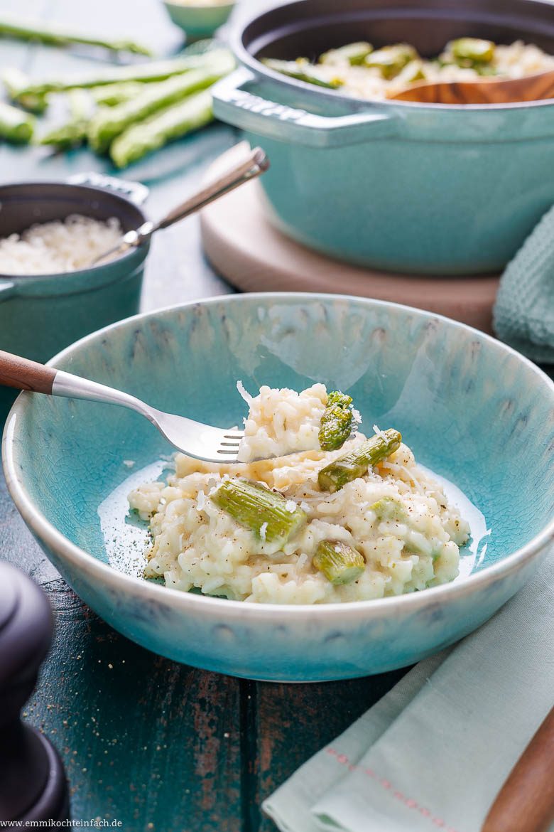 Spargelrisotto mit grünem Spargel - emmikochteinfach