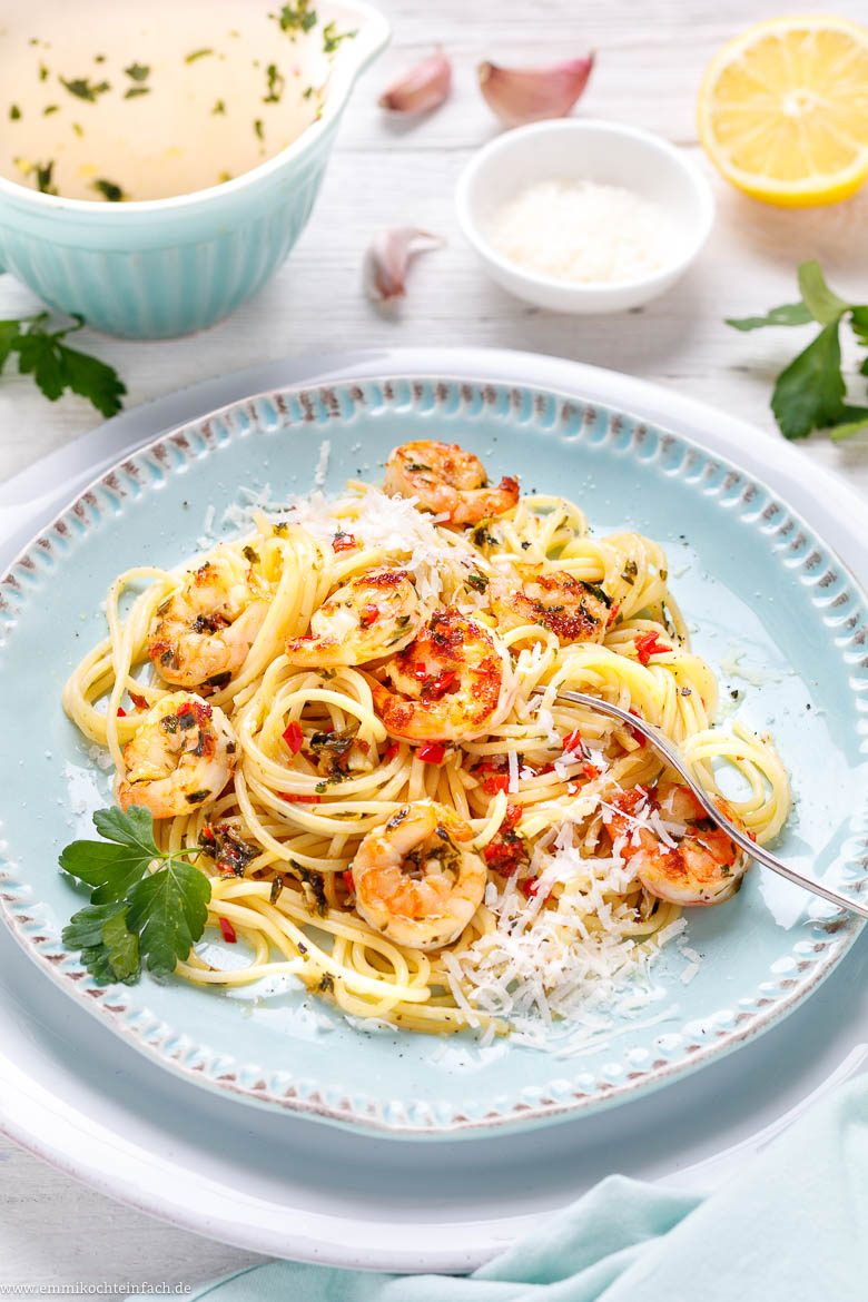 Blitz Spaghetti mit Garnelen - www.emmikochteinfach.de