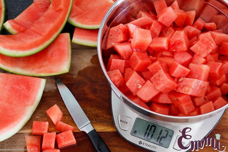 Fruchtfleisch für den Melonensalat