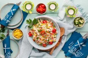 Reis Salat mit Gemüse