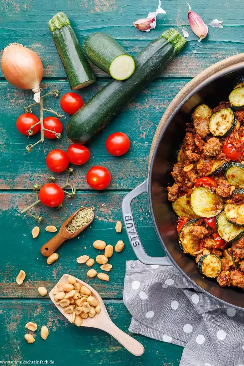 Zucchini Pfanne mit Hackfleisch