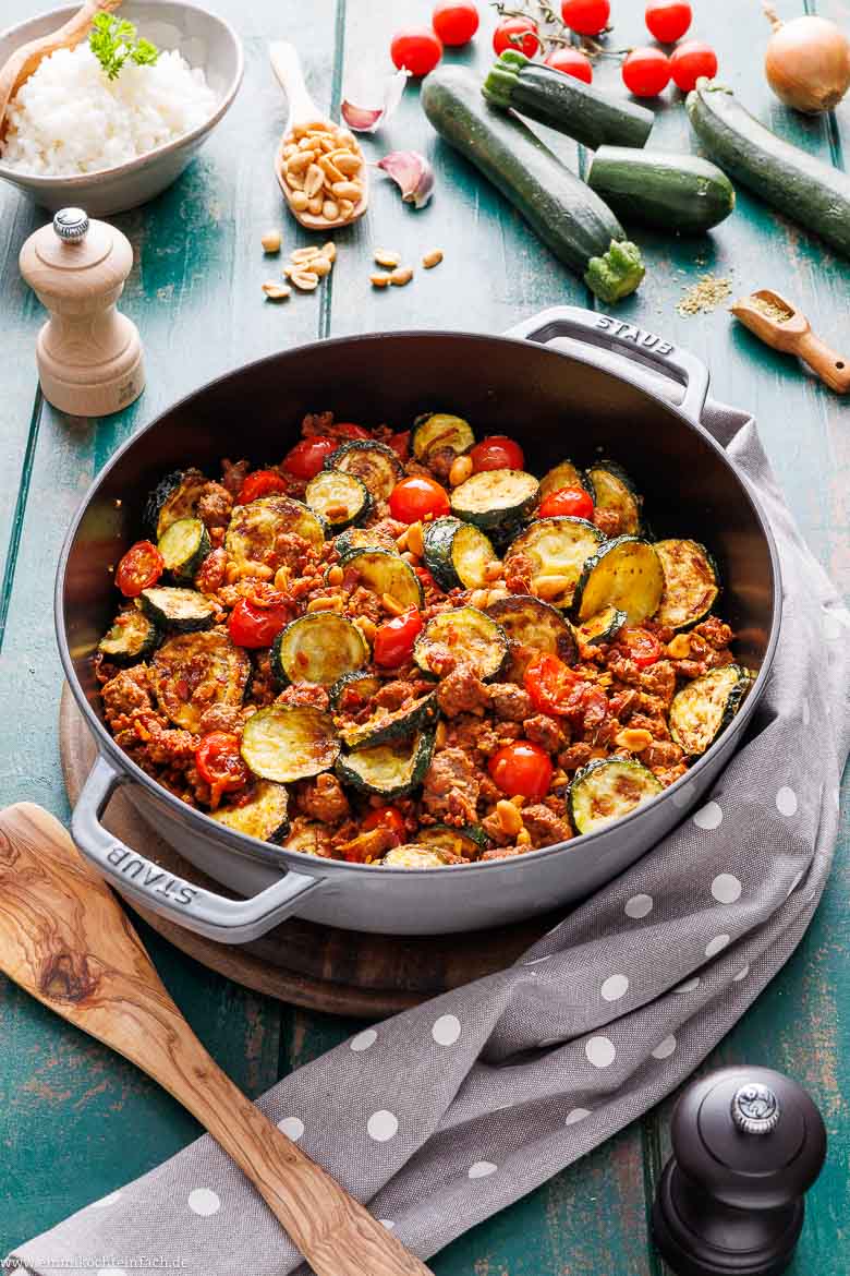 Zucchini Pfanne mit Hackfleisch