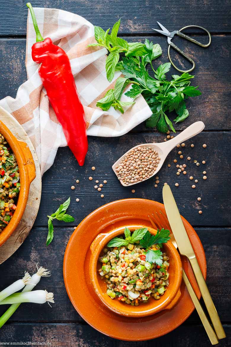 Linsen Salat Zutaten