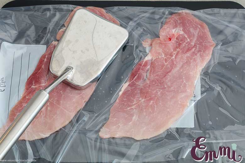 Schnitzel plattieren